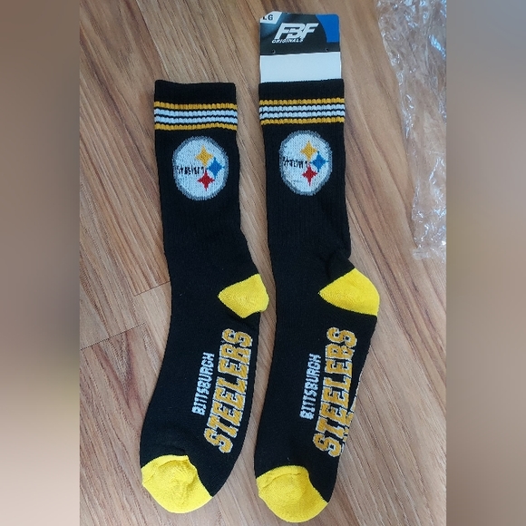 Pittsburgh Steelers Crew Socks New Size Large - Picture 1 of 5